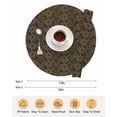 thumbnail image 6 of 15 Inch Round Placemats Set of 6, Brown Golden Floral Non Slip Heat Insulation PP Table Mats, Modern Abstract Art Spring Flowers Washable Place Mats for Kitchen Dining Party Table Decor, 6 of 7
