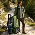 thumbnail image 2 of Drawstring Backpack, Mesh Separated Wet Pocket Beach Bag, Portable Waterproof Swim Gym Sack With Water Bottle Holders, 2 of 4