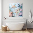 thumbnail image 3 of Coastal Beach Wall Art Painting on Canvas, Summer Starfish Nautical Shell Ocean Canvas Art Home Prints Wall Art Framed Modern Artwork for Living Room Bedroom Wall Decor 8x8in, 3 of 9