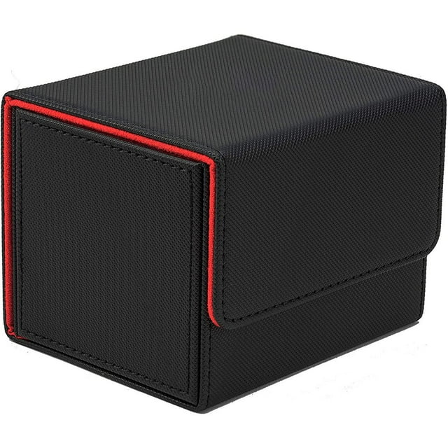 Deck Card Box Large Capacity Game Card Box for 100+ Sleeved Cards Deck Card Leather Container with Magnetic Lock Game Cards Deck Box Gift for Friends and Relatives
