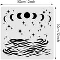 thumbnail image 2 of 12x12 Inch Oceam Sea Wave Stencils Cresent Moon Star Templates Stencils for Scrabooking Cardmaking and Chrismas Decoration, 2 of 3