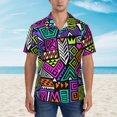 thumbnail image 5 of Fashion 80s 90s Men'S 3d Print Casual Button Down Shirts, Novelty Hawaiian Short Sleeves M, 5 of 7