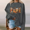 thumbnail image 1 of Chandails à Capuchon de Mode pour Femmes 2023 Chandail d'Halloween Femmes Citrouille Café Chandails Graphiques Mignons Chandails d'Halloween Automne Chandail Col Rond 50 % de Rabais Liquidation Costumes d'Halloween/noël, 1 of 5