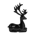 thumbnail image 5 of 2Pcs Christmas Reindeer Figurines, Resin Elk Sculpture Miniature Figurine Xmas Deer Statue Artificial Animal Crafts Home Decoration Ornament (Black B), 5 of 9
