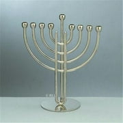 Judaica RL-MH-11 7. 5'' L x 3. 75'' W x 9'' H Chanukah Modern Traditional Menorah Silver-Tone