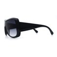 thumbnail image 6 of Womens Oversized Shield Cropped Side Flat Top Plastic Diva Fashion Sunglasses Black - Smoke, 6 of 7