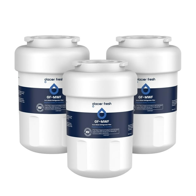 GLACIER FRESH Repuesto para filtros de agua para refrigeradores MWF, SmartWater MWFP, MWFA, GWF, HDX FMG-1, WFC1201, RWF1060, 197D6321P006, Kenmore 9991, paquete de 3