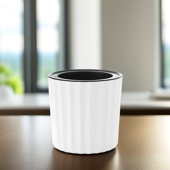 ETEREAUTY Set of 4 White Plastic Self-Watering Flower Pots for Indoor Home Plants and Garden Use