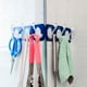 thumbnail image 3 of Inteprter 6 uds./fila gancho montado en la pared plástico autoadhesivo sala de estar baño colgar ropa percha recortable sin perforaciones Almacenamiento y organización del hogar Azul Inteprter HA064389-01B, 3 of 6