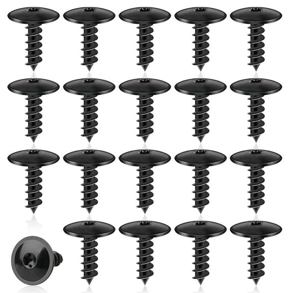 50 Pcs M5x16mm Self-Tapping Screws, Black Torx Screws for Car Mudguards, Bumper, and More