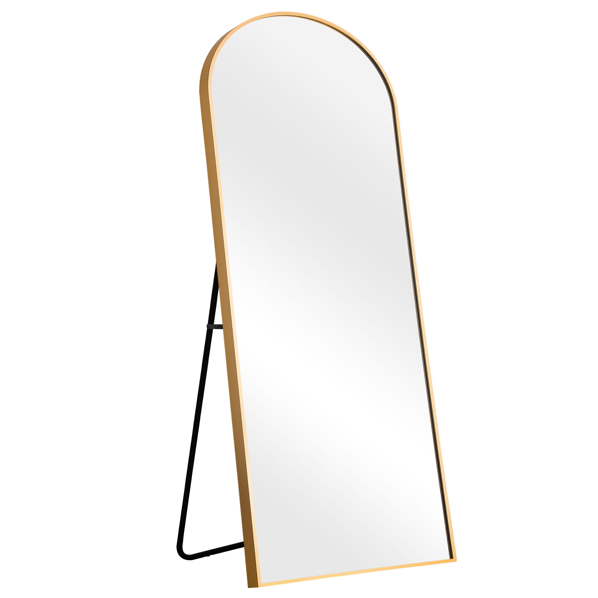 30 in x 70 in Gold Modern Floor Mirror