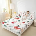 thumbnail image 4 of jejeloiu Cute Santa Claus Bed Sheets,Merry Christmas King Sheets,Xmas Reindeer Tree Sheet Set For Girls,Breathable Home Decor,4 Pieces, 4 of 7