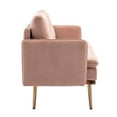 thumbnail image 6 of Modern Lounge Tufted Couch Velvet Club Sofa with Rose Golden Legs, 2 Seater Small Sofa Chair Upholstered Living Room Loveseat Sofa Couch with Soft Padded Seat - Pink, 6 of 8