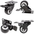 thumbnail image 1 of 4 Swivel Castors With Brake 50mm Rubber Castor Wheels For Furniture With 400kg Capacity, Black-yujia-yujia, 1 of 5