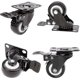 thumbnail image 1 of 4 Swivel Castors With Brake 50mm Rubber Castor Wheels For Furniture With 400kg Capacity, Black-yujia-yujia, 1 of 5
