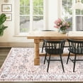 thumbnail image 2 of Haperlare Washable Boho Rugs Bohemian Rugs Floral Distressed Area Rug Bedroom Large Rug Living Room Dining Room Oriental Carpet, 9' x 12' Pink, 2 of 7