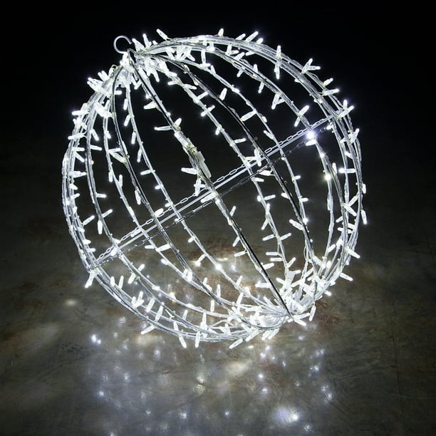 Commercial LED Light Ball Christmas Light LED Sphere Outdoor Christmas Light Decoration, Metal Frame (20", White Frame/Cool White Lights) - Walmart.com