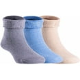 thumbnail image 3 of Lian Style 6 Pairs Pack Children Thick Wool Blend Crew Socks Plain 0M-6M Blue,Gray,Beige, 3 of 12