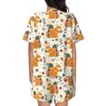 thumbnail image 6 of Balery Squirrel With Colorful Tail Pattern Womens Pajama Sets 2 Piece Soft Short Sleeve Top and Shorts Sleepwear Round Neck Pjs Lounge Set with Pockets-Small, 6 of 7