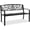 Black, variant on WoofPaw Outdoor Bench Steel Garden Patio Porch Furniture for Lawn, Park, Deck w/Floral Design Backrest, Slatted Seat - Brown