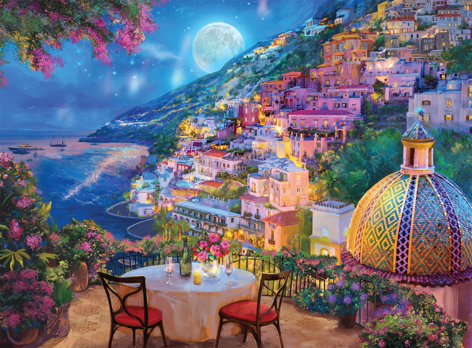 Buffalo Games Rendezvous Positano 1000-Piece 26.75 x 19.75-inch Interlocking Jigsaw Puzzle for Adults Ages 14+