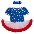 thumbnail image 2 of StylesILove Infant Toddler Girl 4th of July US Flag Holiday Short Sleeve Romper Tutu Skirt Headband 2pcs Set, 2 of 39