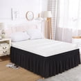 thumbnail image 2 of Bed Skirt with Elastic Wrap Solid Color Soft Fabric Easy Fit for King Queen Full Size Beds Hidden Box Spring Cover Dust Ruffle, 2 of 6