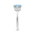 thumbnail image 3 of ANGARA Natural Round 1.6 ct Aquamarine and Diamond Three Stone Engagement Ring in 14K White Gold for Women (Size-8mm) | March Birthstone, Anniversary, Jewelry Gift for Women | Natural Aquamarine Ring, 3 of 9