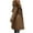 Coffee, variant on Womens Hooded Parka Puffer Jacket Thicken Cotton Padded Winter Coats Drawstring Long Down Outwear with Faux Fur Trimmed
