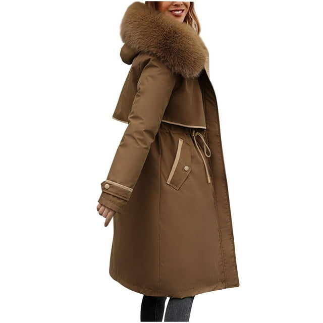 Birdeem Manteau Long en Coton Réversible pour Femme, Hiver, Décontracté, Ample, Mode, à Poches Colorées, à Fermeture Éclair