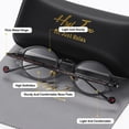 thumbnail image 2 of HyJex Glasses Vintage Steampunk Glasses Gothic Oval Metal Frame Carved Flat Mirrors, 2 of 6