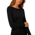 thumbnail image 5 of NominalSnug Womens Boat Neck Tops Long Sleeve Undershirts Slim Fit Base Layer Top Soft Basic Tees Fall Outfits, 5 of 8