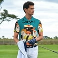 thumbnail image 3 of Honeii I Love Sushi print Polo Shirt, a classic short-sleeved, button-down golf shirt designed for menLarge, 3 of 6