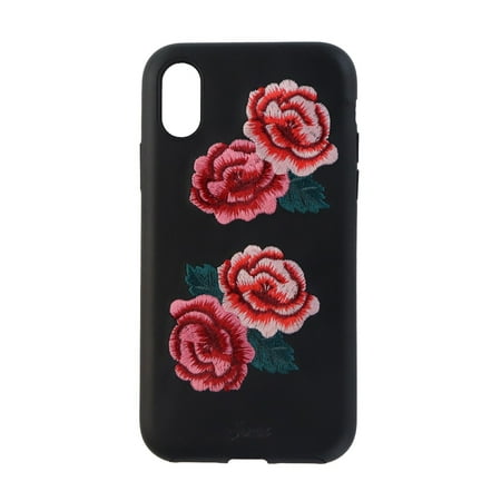 Sonix Leather Series Protective Case Cover for iPhone X - Black / Red