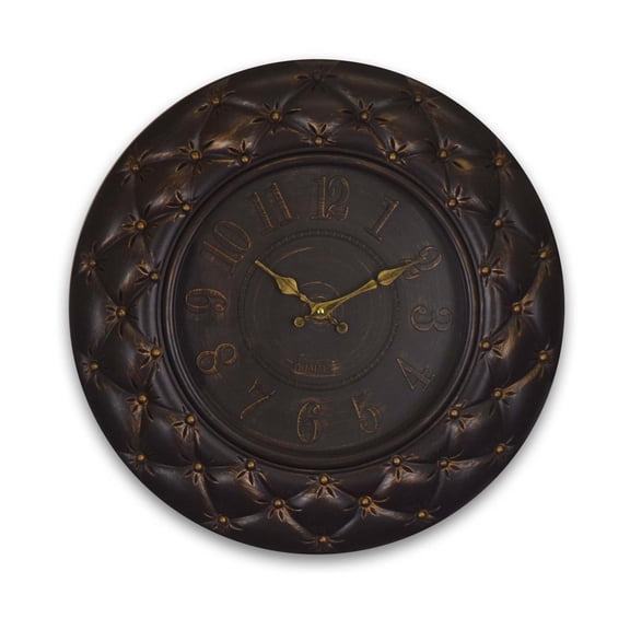Three Star XK504 20 in. Round Brown Wall Clock