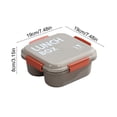 thumbnail image 3 of Sokhug Brown Plastic Divided Bento Box - Microwave-Safe Lunch Container with Lid for Work, Picnic, 6.7x3.4 Inch, 3 of 6