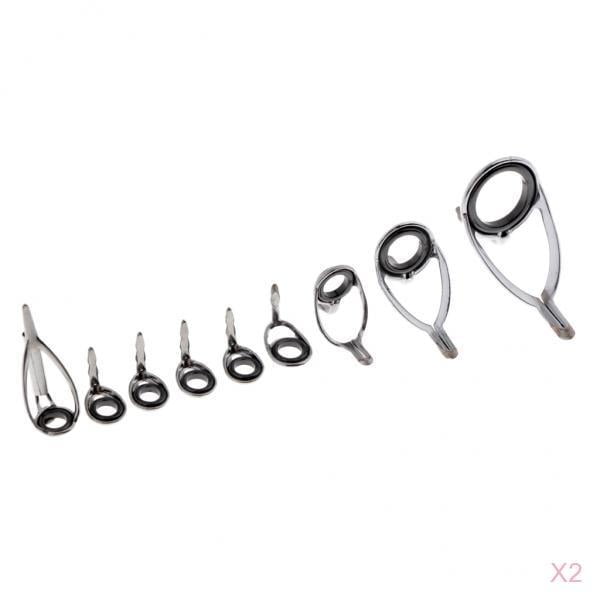 2x de reparación de puntas de guías de caña de de cerámica de 9 piezas para construcción de de caña DYNWAVEMX Consejo de guías de caña de pescar