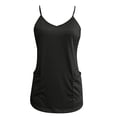 thumbnail image 4 of Bmisegm Tank Tops For Women Stylish Pocket Design Spaghetti Strap Draped Loose Sleeveless Camisole For Casual Everyday Wear Summer Tops For Women Dark Gray XXXL, 4 of 5