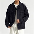 thumbnail image 5 of Hvogkswy Vintage Washed Jean Jacket Men Long Sleeve Button Denim Jackets Lightweight Work Jean Jacket Coat with Pockets, 5 of 7