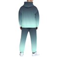 thumbnail image 6 of Men's Winter 2-Piece Printed Set, Long Sleeve Hooded Sweatshirt and Sweatpants, Personalized Graphic Lounge Wear For Casual and Street Style,Light Green,2XL, 6 of 6