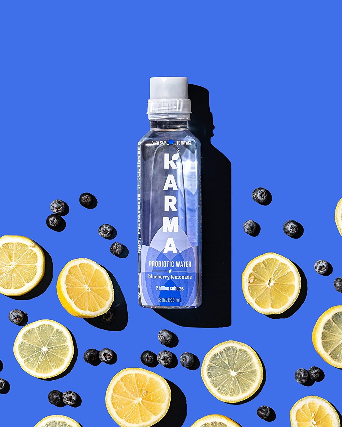 (5 pack) Karma Probiotic Water, Blueberry Lemonade, 18 fl. oz., 1 Count Bottle