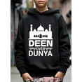 thumbnail image 3 of DEEN OVER DUNYA Print Boy's Casual Hoodie Long Sleeve Comfy Loose Spring Fall Pullover Outdoor Casual Sweatshirt From 5T-14Y, 3 of 9