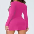 thumbnail image 2 of Women‘s Summer A-Line Dress Long Sleeve Square Neck Mini Dress, 2 of 3