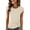 Beige1, variant on Kajonyu Women's Casual Short Sleeve Tops Drawstring Side Ruched T Shirt Soft Cotton Blend Relaxed Fit Blouse for Daily Wear Vacation S-XXL
