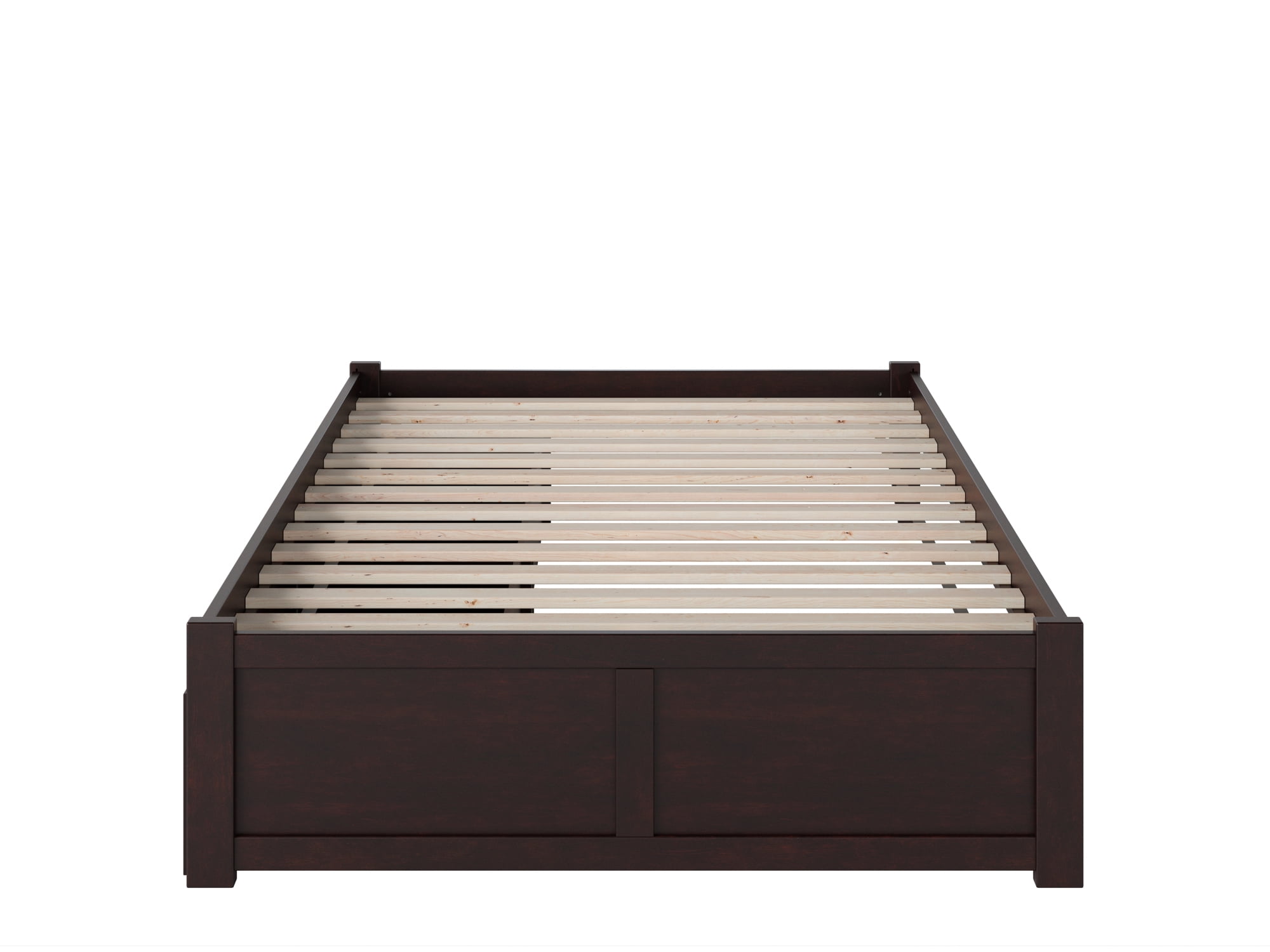 AFI Concord Full Solid Wood Platform Bed with Footboard & 2 Storage Drawers in Espresso
