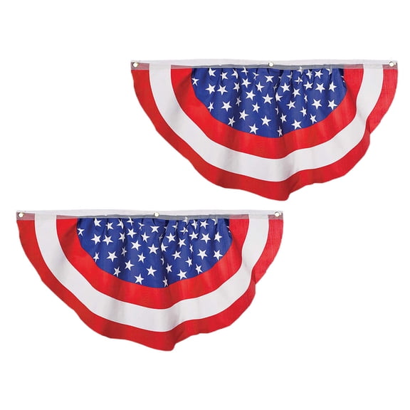 2 Pcs Half-Circle Fan Shaped Flags Banner Semicircle Polyester Cloth Decorative Household Party Supplies