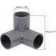 thumbnail image 2 of 3-way Elbow Pvc Pipe Fitting Furniture Grade 25mm Size Tee Corner Fittings Gray 10pcs, 2 of 3
