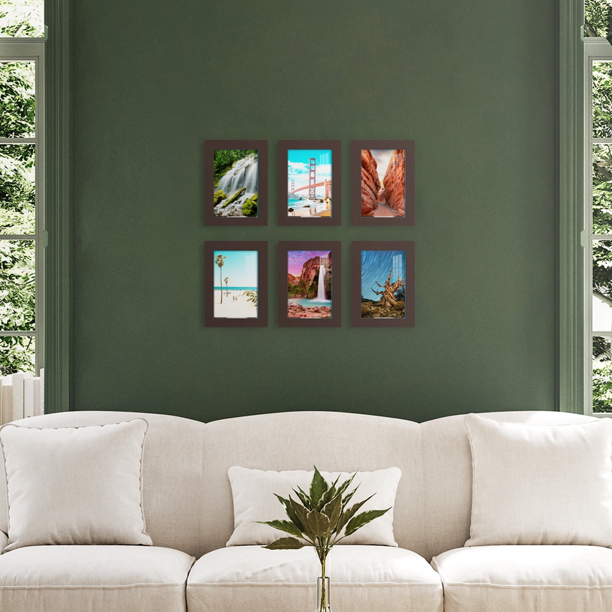 Wexford Home Modern 5" x 7" Brown Picture Frame (Set of 6)