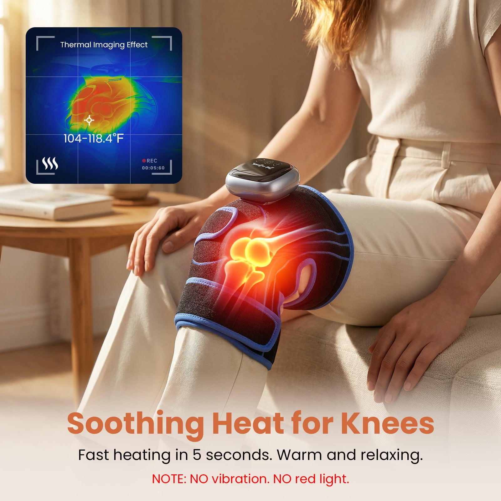 Bob And Brad Cordless Heating Pad For Joint Pain Relief, 5 Heat Settings, 2500mAh Battery, Adjustable Multi-Joint Wrap