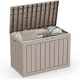 thumbnail image 1 of 45 Gallon Resin Deck Box, Lockable Patio Outdoor Storage Box for Furniture, Garden Tools and Tools Storage, Waterproof Outside Storage Boxes - Grey, 1 of 7